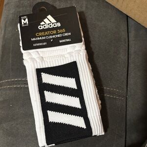 adidas Creator 365 Cushioned Crew Socks - Black and White